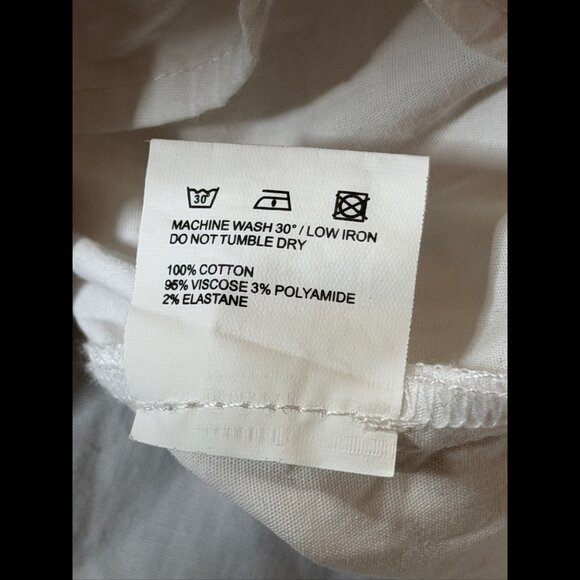 Jacquemus Shirt 38 / US Medium White Blue Navy Trim Boat Neck Button Soffio - Picture 8 of 8